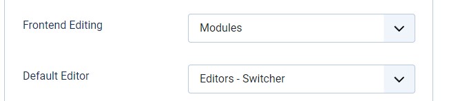 Select Editors-Switcher on configuration